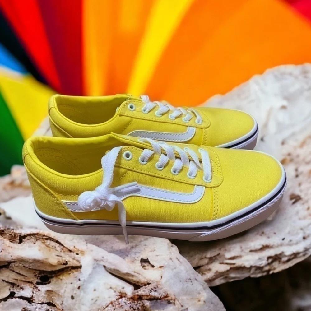Vans Ward Blazing Yellow Sneakers Shoes NEW Kids Youth 1 3 4